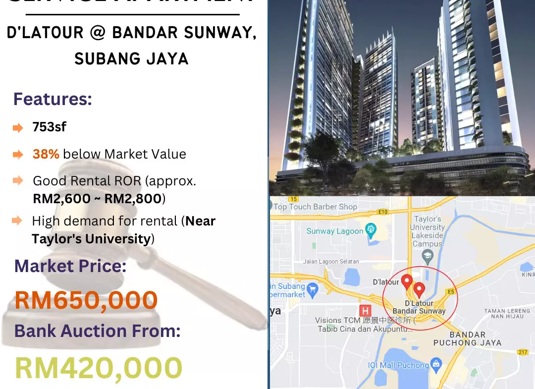Bank Lelong D'Latour @ Bandar Sunway, Subang Jaya, Selangor for Auction