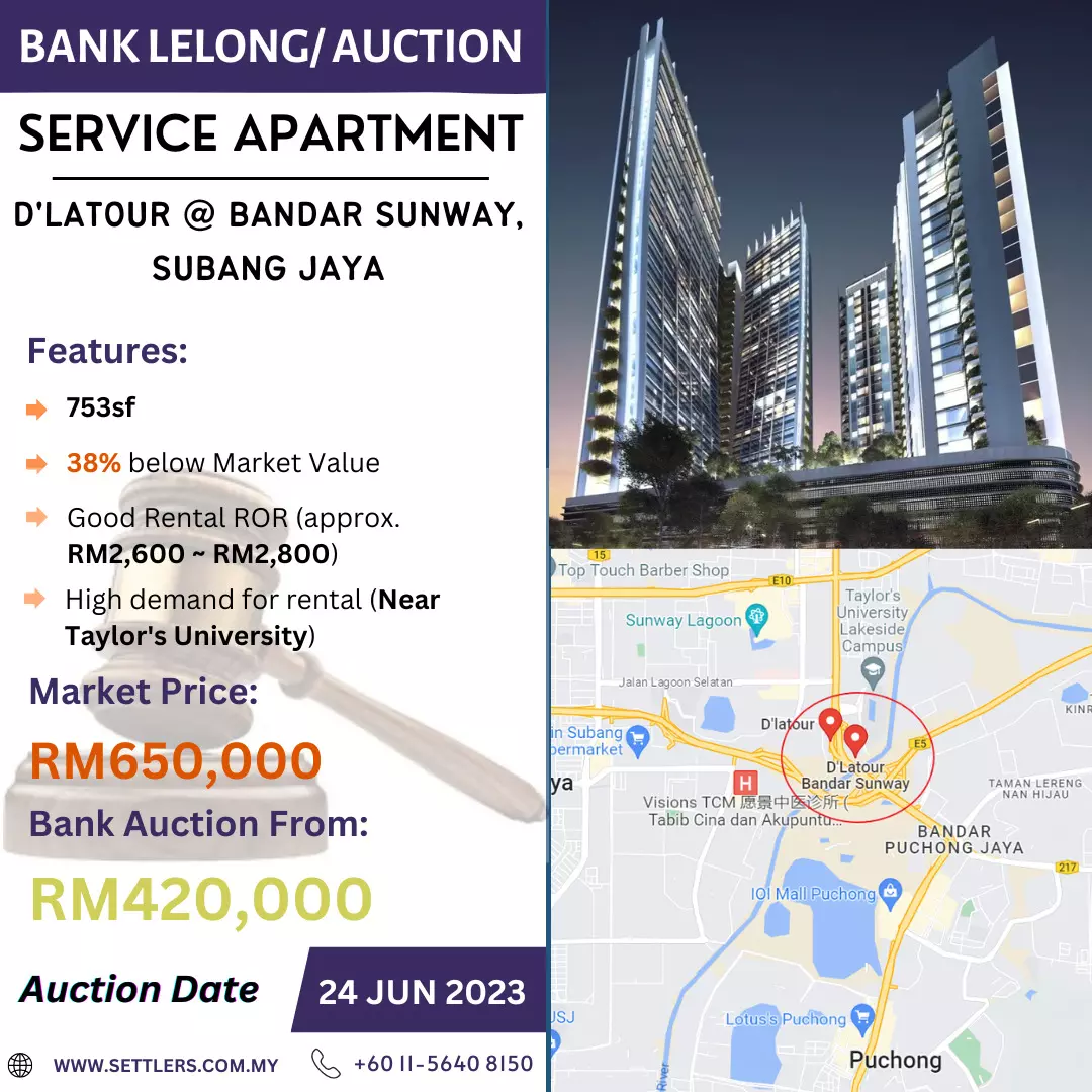 Bank Lelong D'Latour @ Bandar Sunway, Subang Jaya, Selangor for Auction