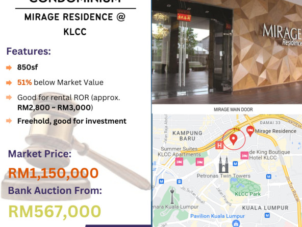 Bank Lelong Mirage Residence @ KLCC for Auction
