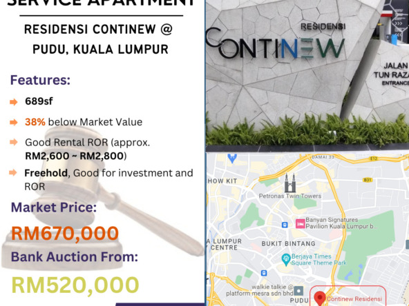 Bank Lelong Residensi Continew @ Jalan Tun Razak, Pudu, Kuala Lumpur for Auction