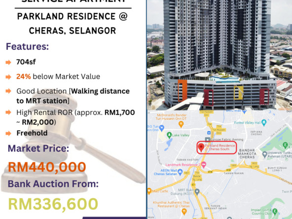Bank Lelong Service Apartment @ Parkland Residence, Cheras, Selangor for Auction