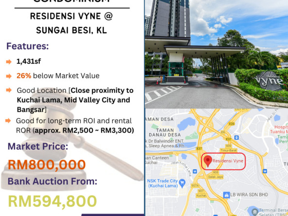 Bank Lelong Condominium @ Residensi Vyne, Sungai Besi, Kuala Lumpur for Auction