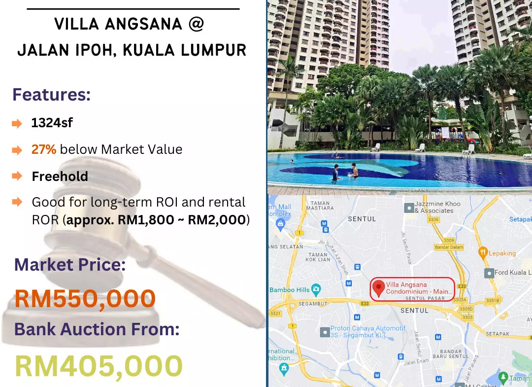 Bank Lelong Condominium @ Villa Angsana, Jalan Ipoh, Kuala Lumpur for Auction
