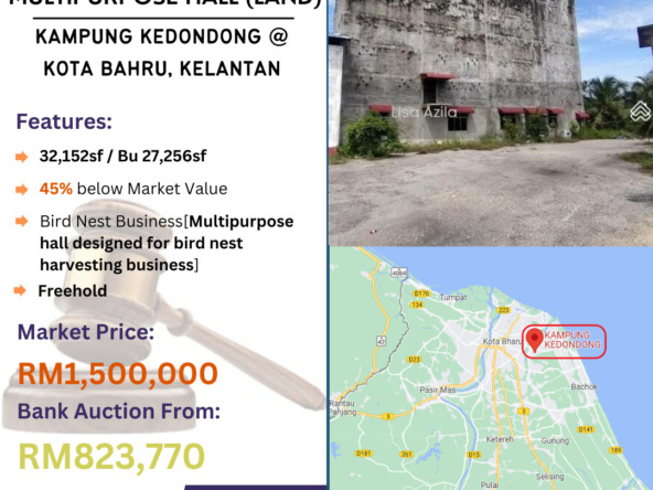 Bank Lelong Multipurpose Hall (Land) @ Kampung Kedondong, Kota Bahru, Kelantan for Auction