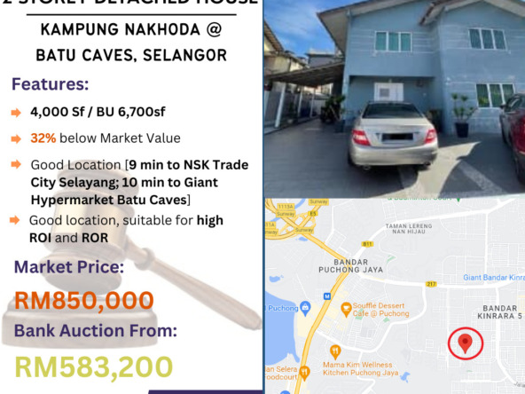 Bank Lelong 2 Storey Detached House @ Kampung Nakhoda, Batu Caves, Selangor for Auction