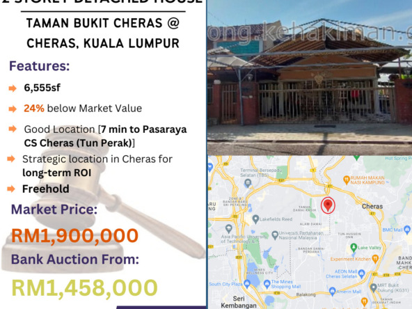 Bank Lelong 2 Storey Detached House @ Taman Bukit Cheras, Cheras, Kuala Lumpur for Auction