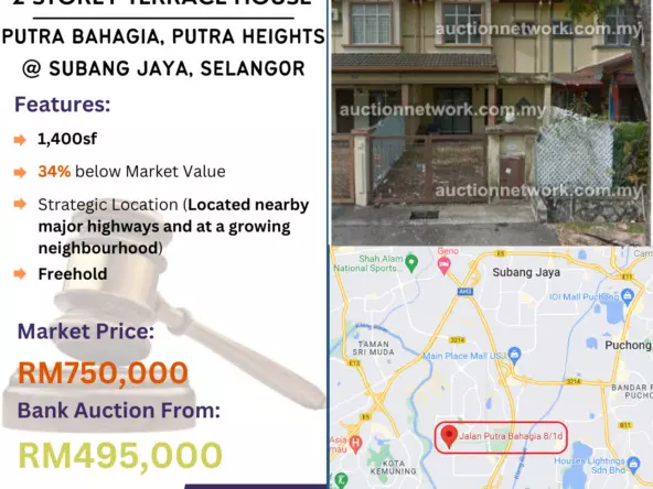 Bank Lelong 2 Storey Terrace House @ Putra Bahagia, Putra Heights, Subang Jaya, Selangor for Auction