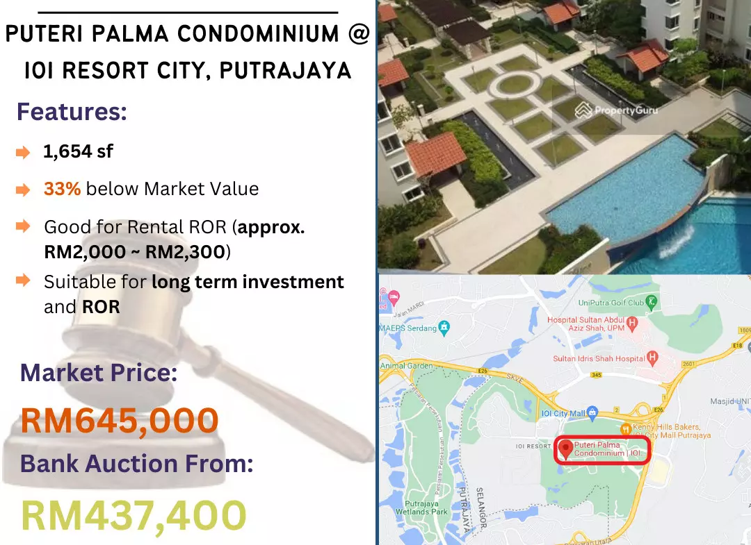 Bank Lelong Condominium @ Kondominium Puteri Palma, IOI Resort City, Putrajaya for Auction 2