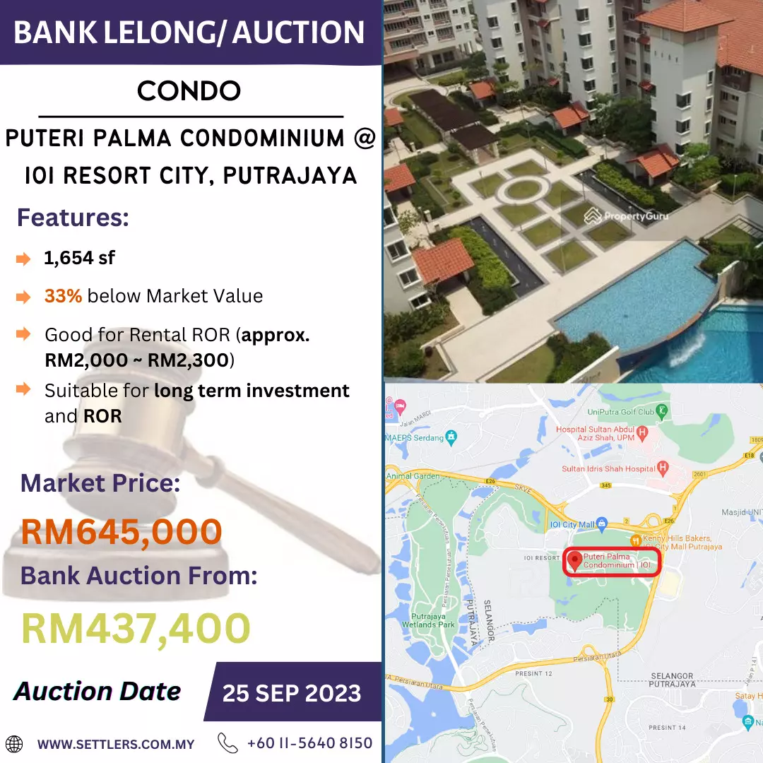 Bank Lelong Condominium @ Kondominium Puteri Palma, IOI Resort City, Putrajaya for Auction 2