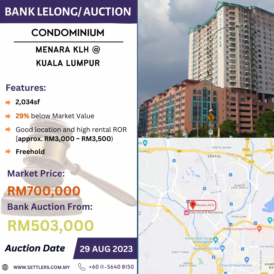 Bank Lelong Condominium @ Menara KLH, Jalan Ipoh, Kuala Lumpur for Auction
