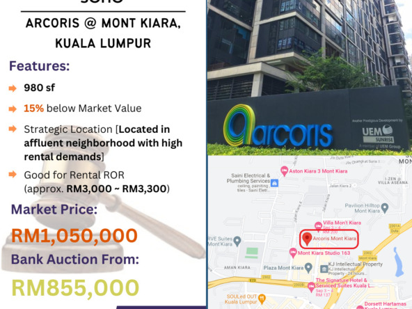 Bank Lelong SOHO @ Arcoris, Mont Kiara, Kuala Lumpur for Auction