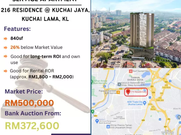 Bank Lelong Service Apartment @ 216 Residence, Kuchai Jaya, Kuchai Lama, Kuala Lumpur for Auction