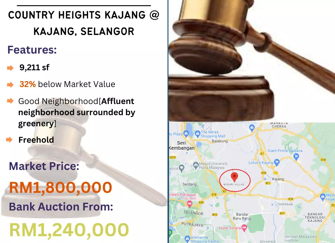 Bank Lelong Vacant Detached Plot @ Country Heights Kajang, Kajang, Selangor for Auction