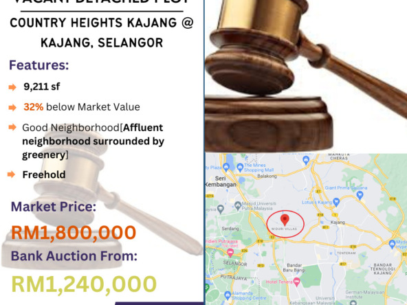 Bank Lelong Vacant Detached Plot @ Country Heights Kajang, Kajang, Selangor for Auction