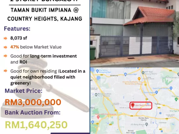 Bank Lelong 2 Storey Bungalow @ Taman Bukit Impiana, Country Heights, Kajang for Auction