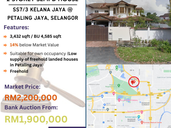 Bank Lelong 2 Storey Semi-D House @ Kelana Jaya, Petaling Jaya, Selangor for Auction