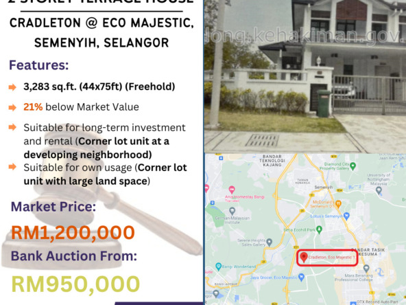 Bank Lelong 2 Storey Terrace House @ Cradleton, Eco Majestic, Semenyih, Selangor for Auction