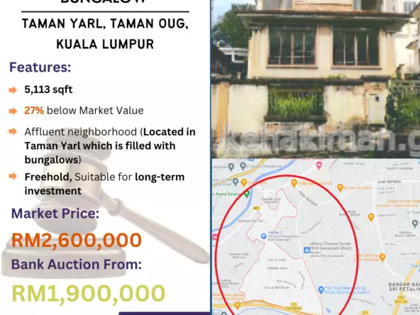 Bank Lelong Bungalow @ Taman Yarl, Taman OUG, Kuala Lumpur for Auction