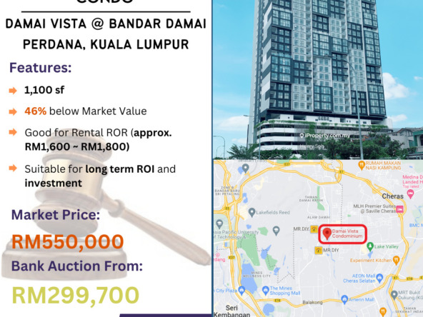 Bank Lelong Condominium @ Damai Vista, Bandar Damai Perdana, Kuala Lumpur for Auction
