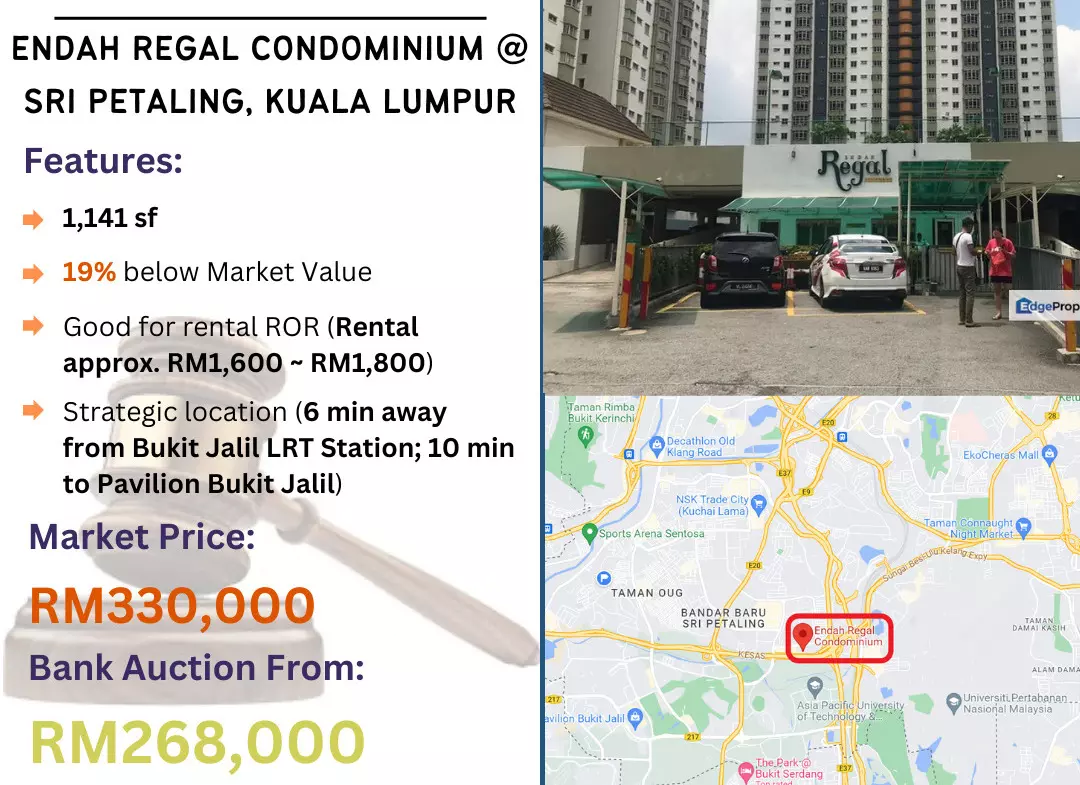 Bank Lelong Condominium @ Endah Regal Condominium, Sri Petaling, Kuala Lumpur for Auction