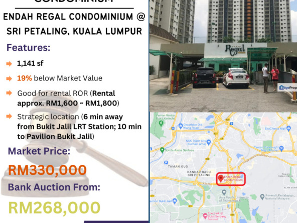 Bank Lelong Condominium @ Endah Regal Condominium, Sri Petaling, Kuala Lumpur for Auction