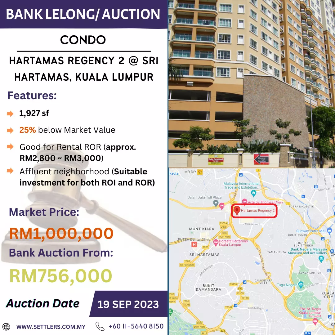 Bank Lelong Condominium @ Hartamas Regency 2, Sri Hartamas, Kuala Lumpur for Auction