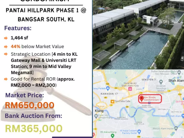Bank Lelong Condominium @ Pantai Hillpark Phase 1, Bangsar South, Bangsar, Kuala Lumpur for Auction