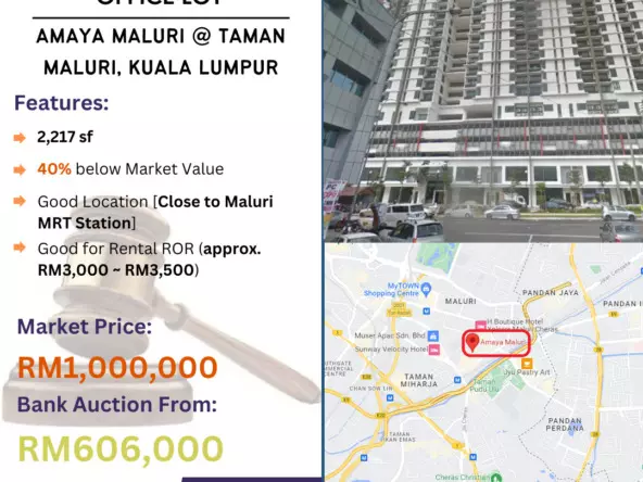 Bank Lelong Office Lot @ Amaya Maluri, Taman Maluri, Kuala Lumpur for Auction