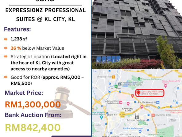 Bank Lelong SOHO @ Expressionz Professional Suites, KL City, Kuala Lumpur for Auction
