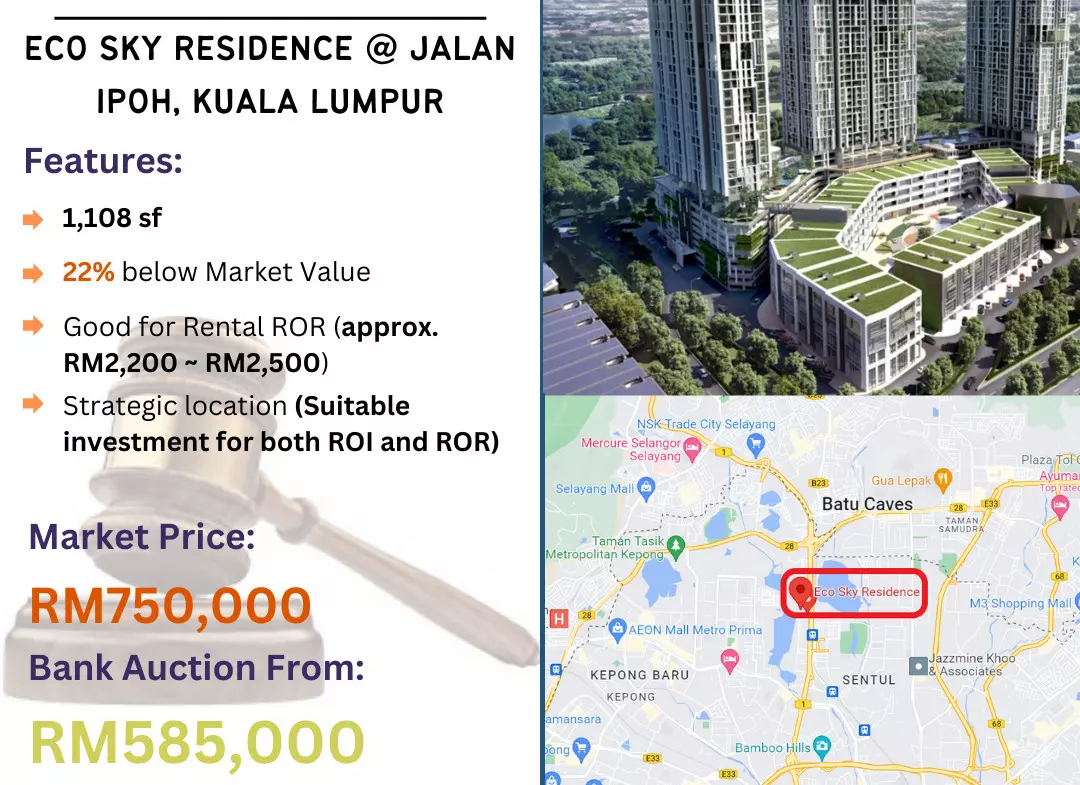 Bank Lelong Service Apartment @ Eco Sky Residence, Jalan Ipoh, Kuala Lumpur for Auction