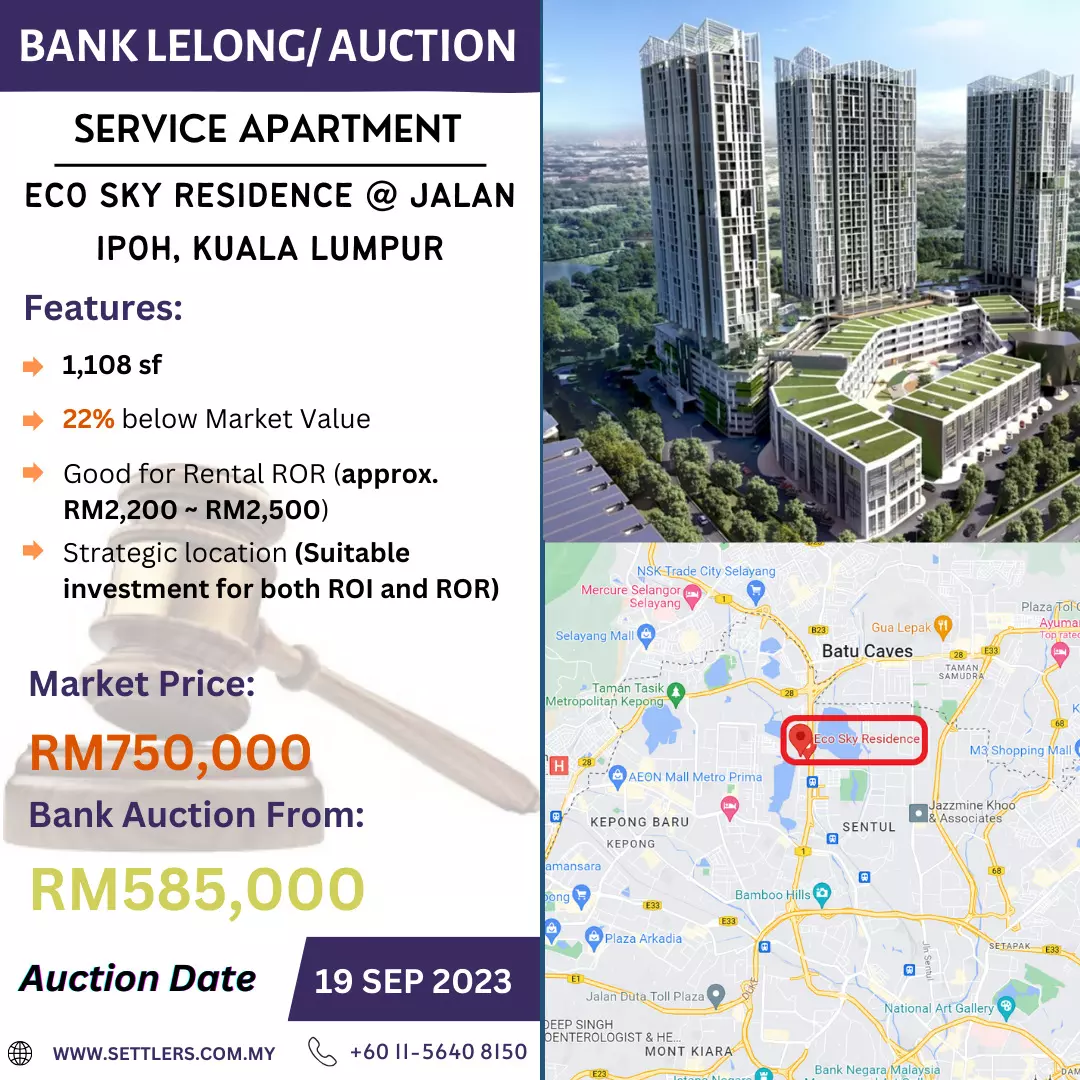 Bank Lelong Service Apartment @ Eco Sky Residence, Jalan Ipoh, Kuala Lumpur for Auction