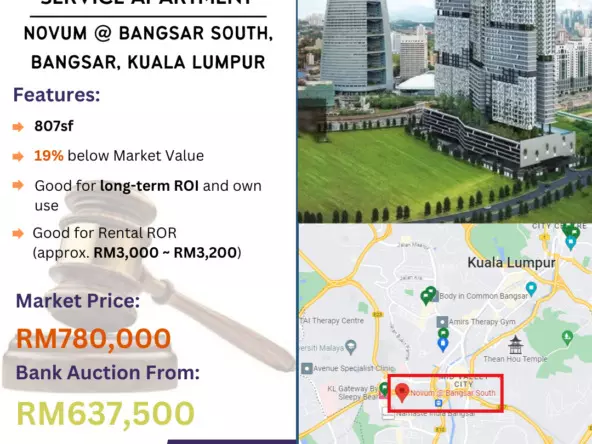 Bank Lelong Service Apartment @ Novum, Bangsar South, Bangsar, Kuala Lumpur for Auction