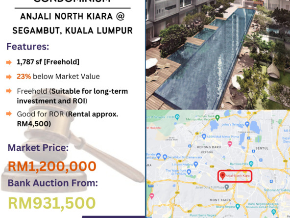 Bank Lelong Condominium @ Anjali North Kiara, Segambut, Kuala Lumpur for Auction