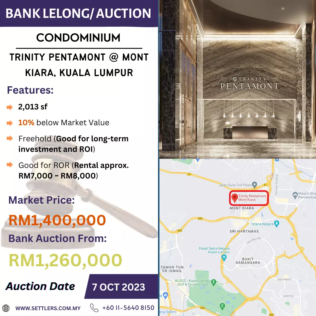 Bank Lelong Condominium @ Trinity Pentamont, Mont Kiara, Kuala Lumpur for Auction
