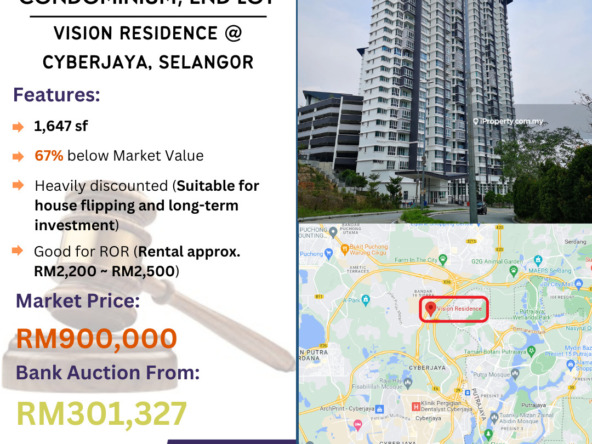 Bank Lelong Condominium @ Vision Residence, Cyberjaya, Selangor for Auction