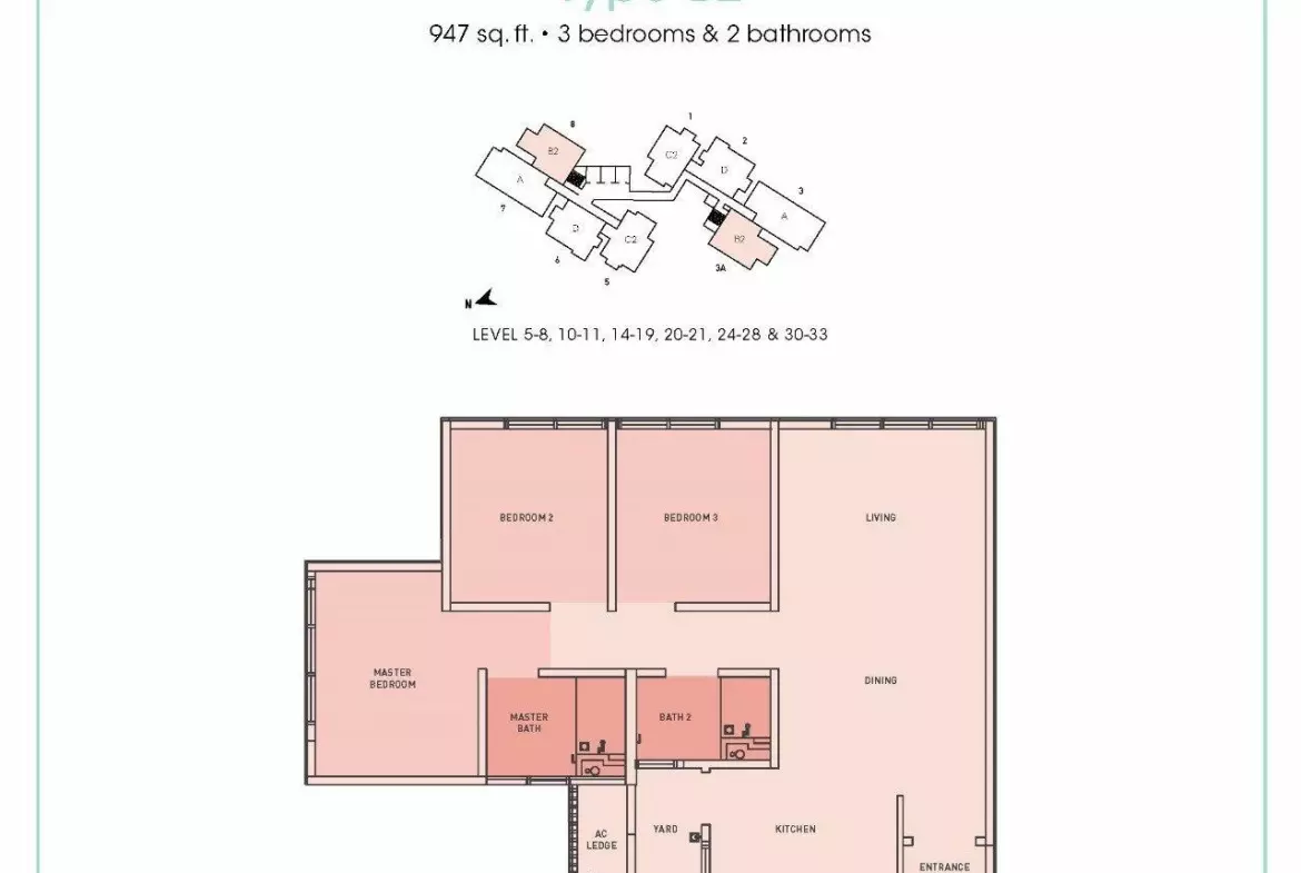 Rumah Lelong Clio 2 Residences (Floor Plan - Type B2) @ IOI Resort City, Putrajaya for Auction