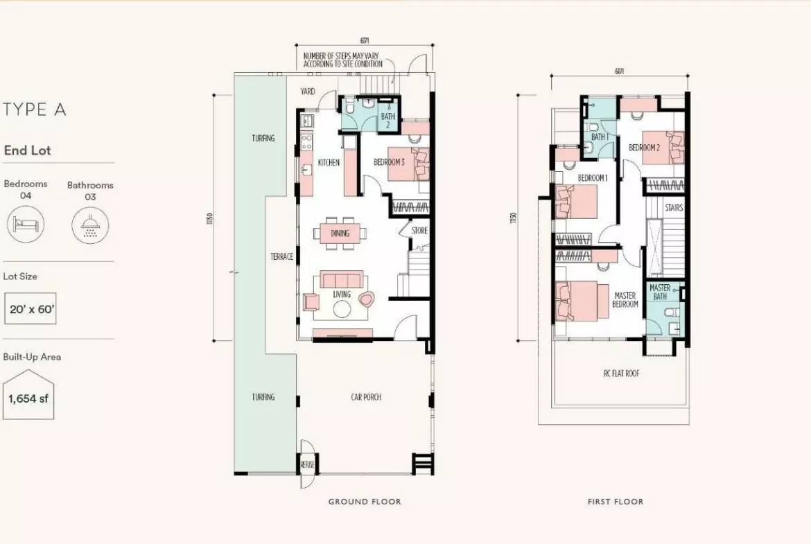 Rumah Lelong 2 Storey End Lot House (Floor Plan - Type A) @ Kota Emerald, Rawang, Selangor for Auction