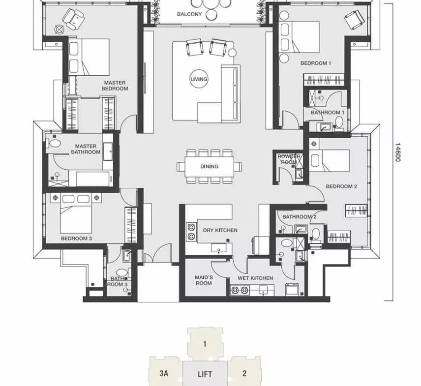 Rumah Lelong Infinity 3 Residence (Residensi Infiniti 3) (Floor Plan) @ Wangsa Maju, Kuala Lumpur for Auction